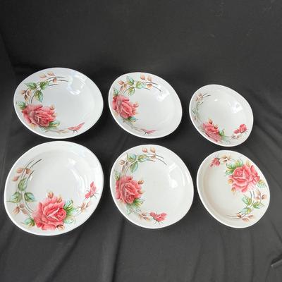Lot 9 Lefton American Rose Cereal Bowls