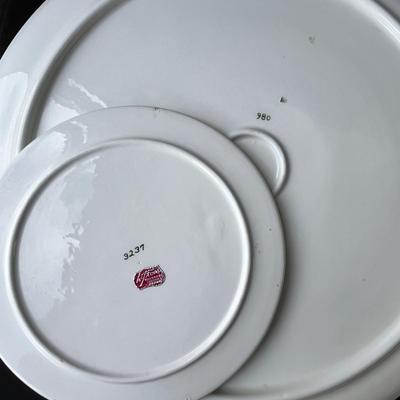Lot 10 Lefton American Rose Trays & lid