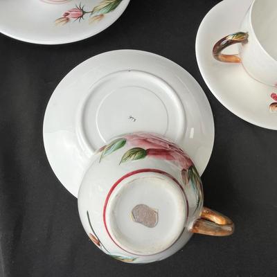 Lot 11 Lefton American Rose Cups & Saucers