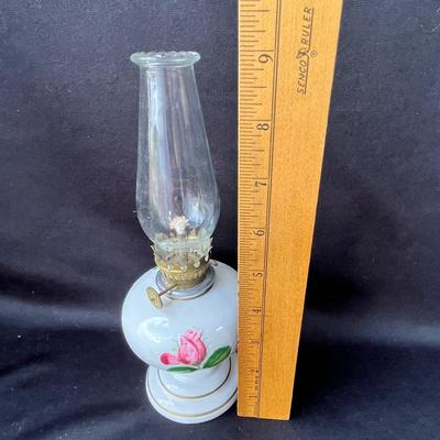 Lot 12 Lefton American Rose Mini Oil Lamp