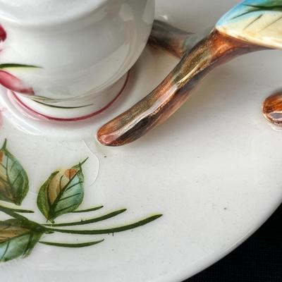 Lot 13 Lefton American Rose Candle holders