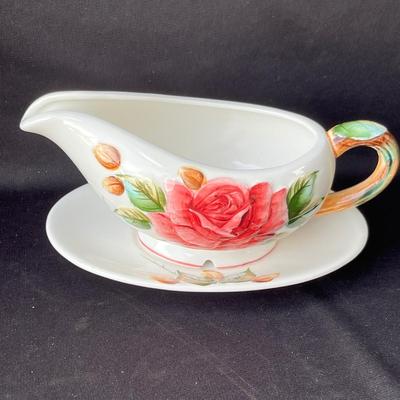 Lot 15 Lefton American Rose Gravy Boat