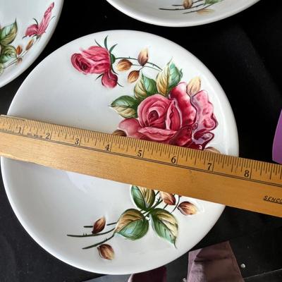 Lot 21 Lefton American Rose Salad Plates