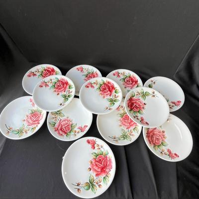 Lot 21 Lefton American Rose Salad Plates