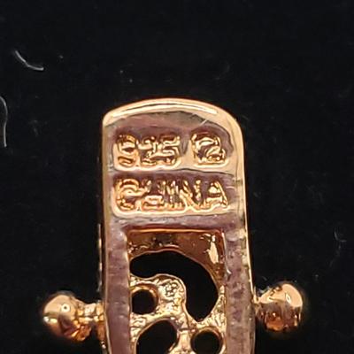 Three Identical 18K over Sterling Stone Bracelets & a Set of Earrings & Pendant (ST-KD)