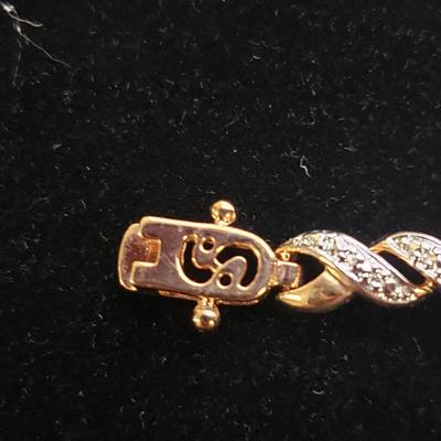 Three Identical 18K over Sterling Stone Bracelets & a Set of Earrings & Pendant (ST-KD)