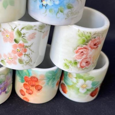 Lot 32 Hand Painted Napkin Rings