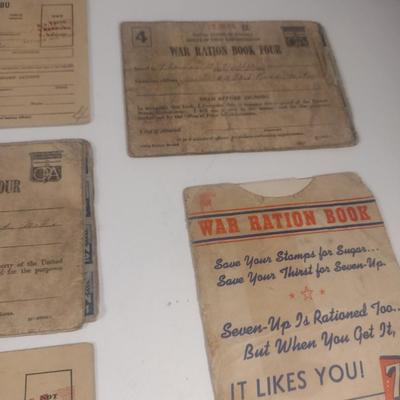 Collection of War Ration Stamp Books