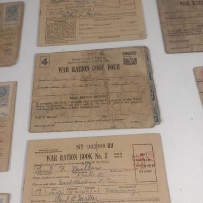 Collection of War Ration Stamp Books