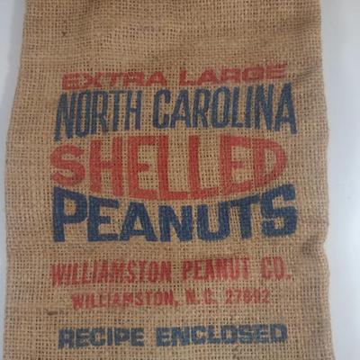 NC Shelled Peanuts Burlap Bag