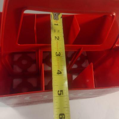 Plastic Coca-Cola Carrier and Assorted Bottles