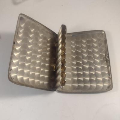Collection of Tobacco Theme Items- Ashtray, Cigarette Case, Stamped Clay Home Decor