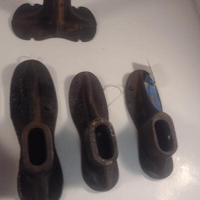 Vintage Cast Iron Shoe Lasts and Stand