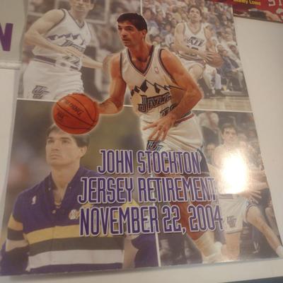 Sports Memorabilia- John Stockton Jersey Retirement and Sports Illustrated NC State 1983 Championship