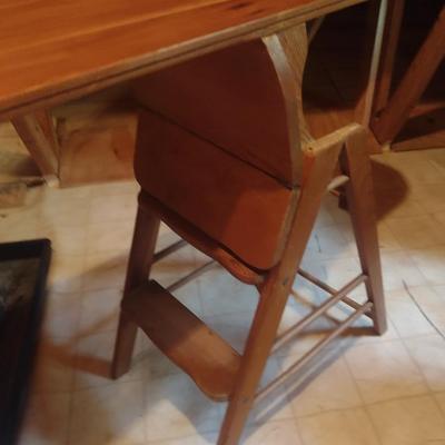 Antique 3-in-1 Combination Wooden Step Stool, Chair, and Ironing Board