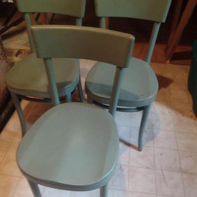 Three Vintage Wooden Chairs