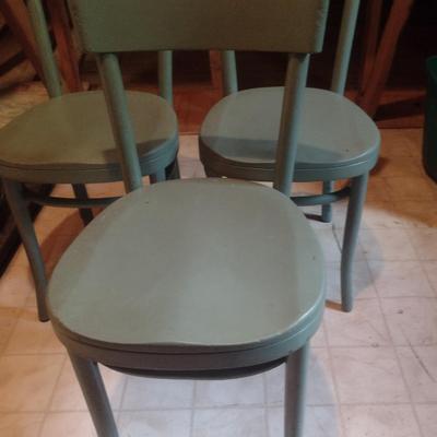 Three Vintage Wooden Chairs