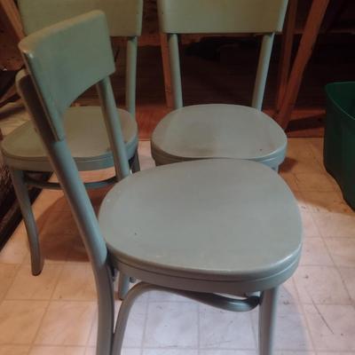 Three Vintage Wooden Chairs