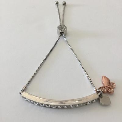 Beautiful Silver-tone very nice you are beautiful charm slider bracelet