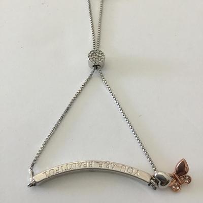 Beautiful Silver-tone very nice you are beautiful charm slider bracelet
