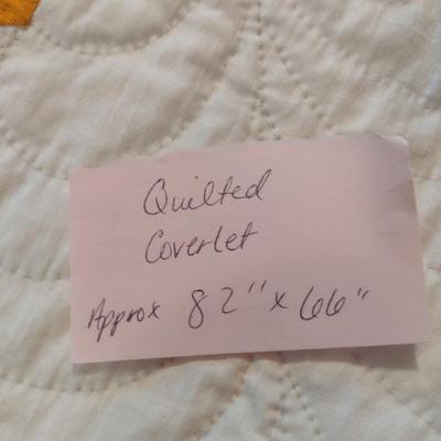 Quilted Coverlet- Approx 82" x 66"