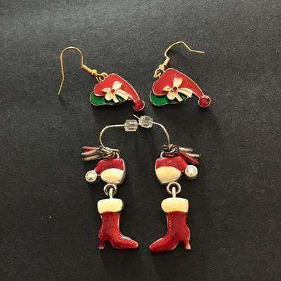 Cute Christmas boots & hats dangle earrings