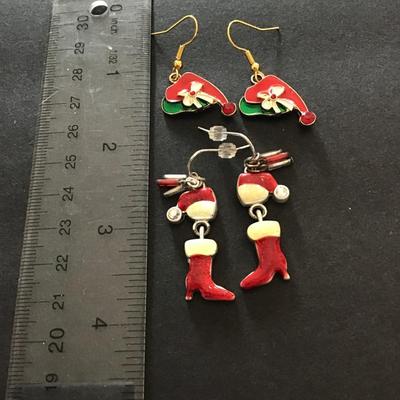 Cute Christmas boots & hats dangle earrings