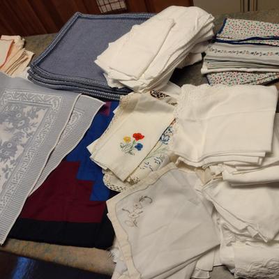 Assorted Table Linens and Napkins- Some Embroidered (Linens #3)