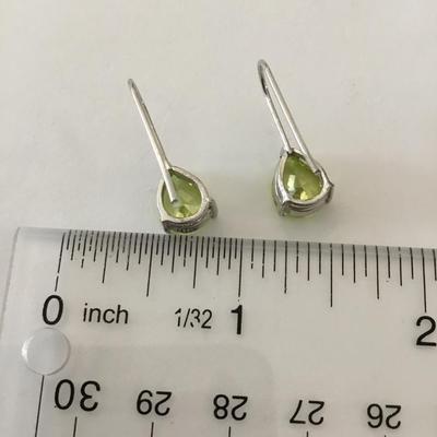 Gorgeous very nice pear green crystal rhinestone dangle earrings