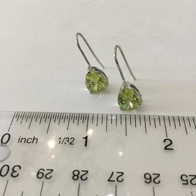 Gorgeous very nice pear green crystal rhinestone dangle earrings