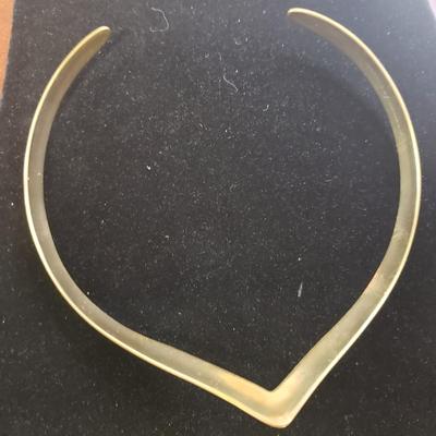 Brass Choker with Stone Pendant and Two Gold Necklaces (ST-KD)