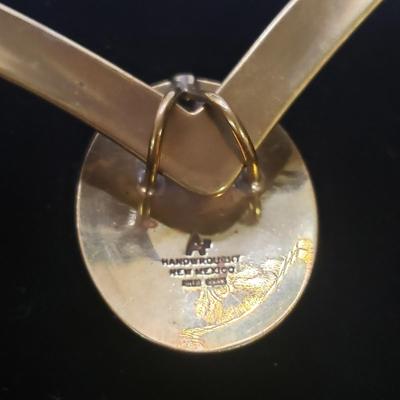 Brass Choker with Stone Pendant and Two Gold Necklaces (ST-KD)