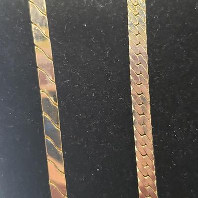 Brass Choker with Stone Pendant and Two Gold Necklaces (ST-KD)