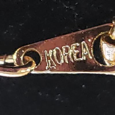 Brass Choker with Stone Pendant and Two Gold Necklaces (ST-KD)