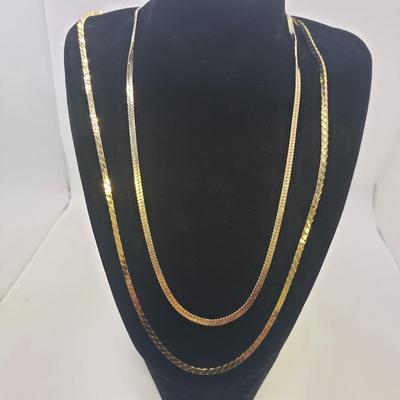 Brass Choker with Stone Pendant and Two Gold Necklaces (ST-KD)