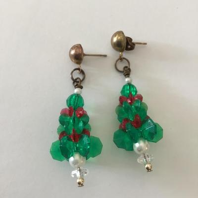 Vintage Christmas tree earrings