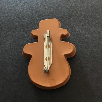 Cute vintage gingerbread snowman brooch