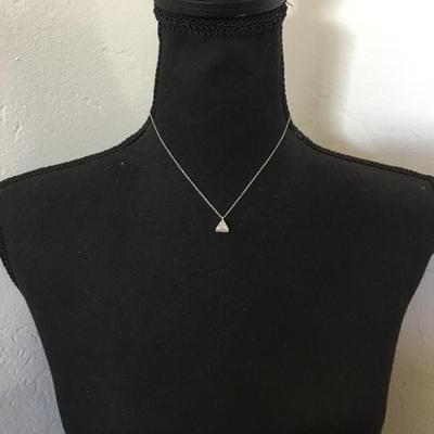 Beautiful, tiny, sparkling triangle, pendant, necklace, silver plated