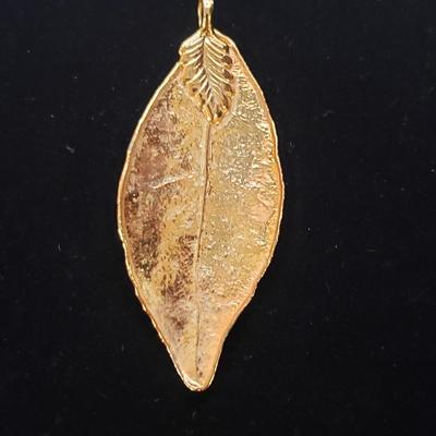 Carved Stone and Gold Leaf Pendants w/ 10K & 14K (ST-KD)