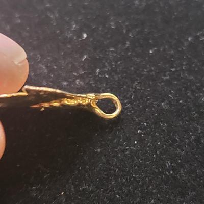 Carved Stone and Gold Leaf Pendants w/ 10K & 14K (ST-KD)