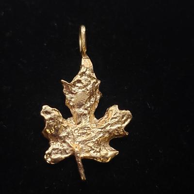 Carved Stone and Gold Leaf Pendants w/ 10K & 14K (ST-KD)