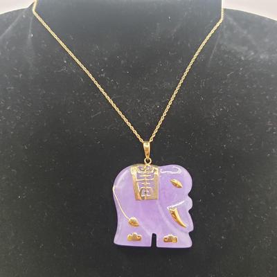 Carved Stone and Gold Leaf Pendants w/ 10K & 14K (ST-KD)