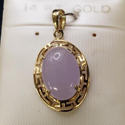 Carved Stone and Gold Leaf Pendants w/ 10K & 14K (ST-KD)