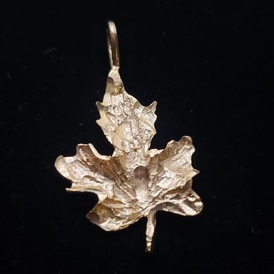 Carved Stone and Gold Leaf Pendants w/ 10K & 14K (ST-KD)