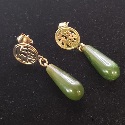 Carved Stone and Gold Leaf Pendants w/ 10K & 14K (ST-KD)