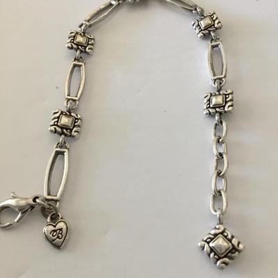 Vintage Brighton, two-tone Silver-tone and gold link chain bracelet