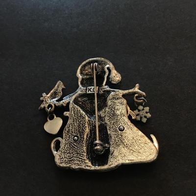 K.C. signed Christmas brooch pin