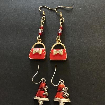 Christmas handbags and bells dangle earrings