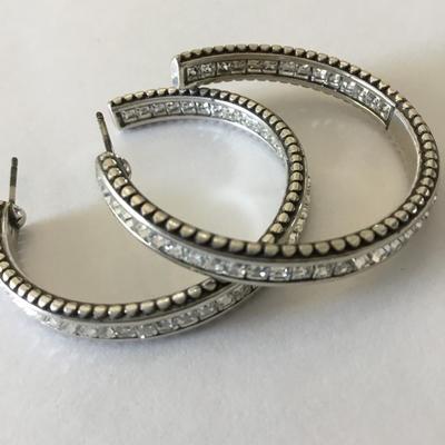 Beautiful very nice crystal hoop earrings