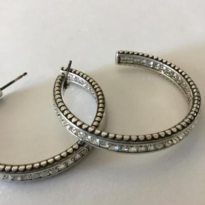 Beautiful very nice crystal hoop earrings